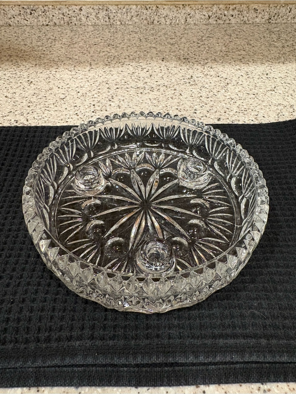 Vintage Princess House 24% lead crystal 3-lite taper candle holder